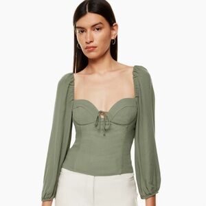 Aritzia Wilfred Novella Blouse Sage Green Size S